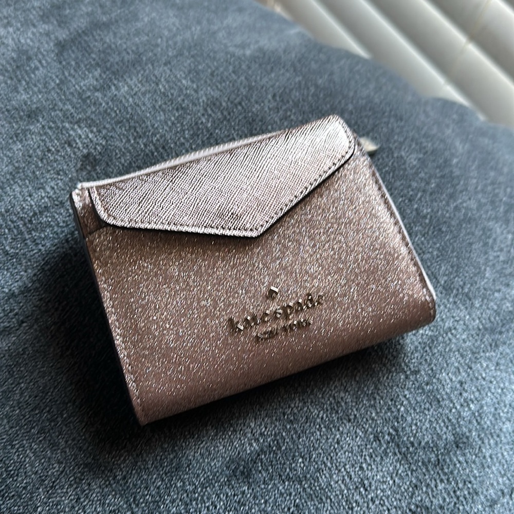 NWT Kate Spade Glitter Bifold Card Wallet With Additional Removable Cardholder
